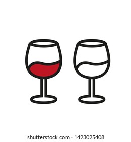 glass wine icon vector template