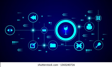 glass of wine icon. From Web set
