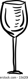 Glass of wine, illustration, vector on white background.
