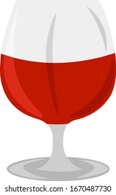 Glass of wine, illustration, vector on white background.