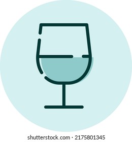Glass of wine, illustration, vector on a white background.