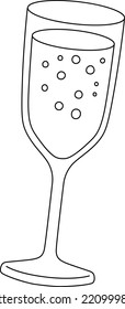 Glass of Wine Isolated Coloring Page for Kids