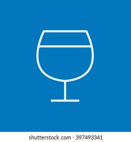 Glass of wine line icon.