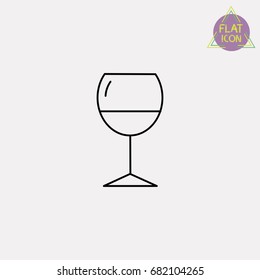 glass of wine line icon