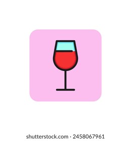 Glass of wine line icon. Alcoholic beverage, wineglass, liquor. Drink concept. Can be used for topics like restaurant, bar, winery.