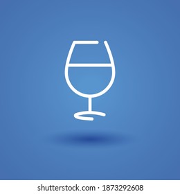 glass of wine line icon, outline vector illustration.