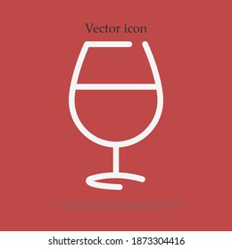 glass of wine line icon, outline vector illustration.