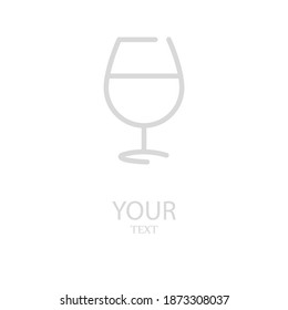glass of wine line icon, outline vector illustration.