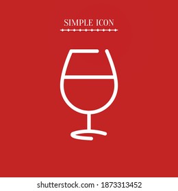 glass of wine line icon, outline vector illustration.