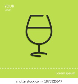 glass of wine line icon, outline vector illustration.