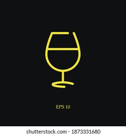 glass of wine line icon, outline vector illustration.