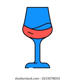 glass of wine line icon vector. glass of wine sign. isolated symbol illustration