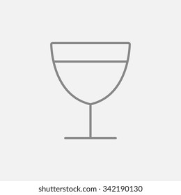 Glass of wine line icon for web, mobile and infographics. Vector dark grey icon isolated on light grey background.