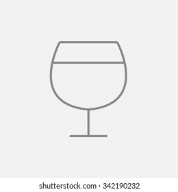 Icono de la línea de vinos para web, móvil e infografía. Icono vector de gris oscuro aislado en fondo gris claro.