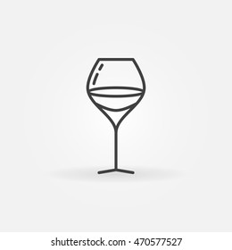 Glass of wine linear icon. Vector simple wine glass sign in thin line style