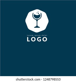 glass of wine logo concept. Designed for your web site design, logo, app, UI