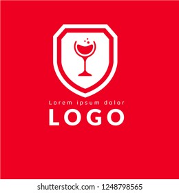 glass of wine logo concept. Designed for your web site design, logo, app, UI