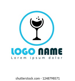 glass of wine logo concept. Designed for your web site design, logo, app, UI