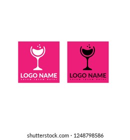 glass of wine logo concept. Designed for your web site design, logo, app, UI