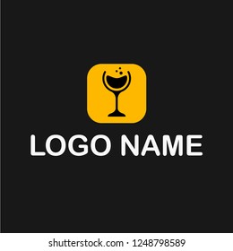glass of wine logo concept. Designed for your web site design, logo, app, UI