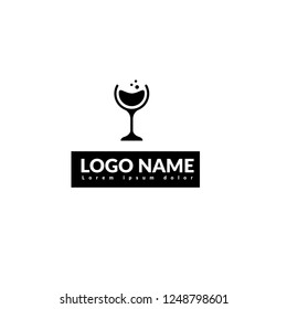 glass of wine logo concept. Designed for your web site design, logo, app, UI