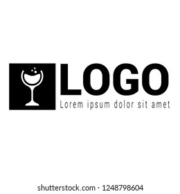 glass of wine logo concept. Designed for your web site design, logo, app, UI