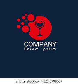 glass of wine logo concept. Designed for your web site design, logo, app, UI