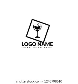 glass of wine logo concept. Designed for your web site design, logo, app, UI