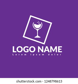 glass of wine logo concept. Designed for your web site design, logo, app, UI