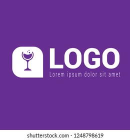 glass of wine logo concept. Designed for your web site design, logo, app, UI