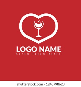 glass of wine logo concept. Designed for your web site design, logo, app, UI