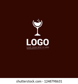 glass of wine logo concept. Designed for your web site design, logo, app, UI