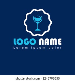 glass of wine logo concept. Designed for your web site design, logo, app, UI