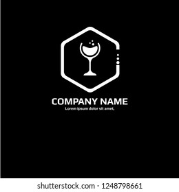 glass of wine logo concept. Designed for your web site design, logo, app, UI