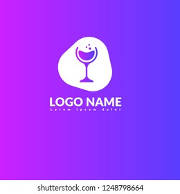 glass of wine logo concept. Designed for your web site design, logo, app, UI