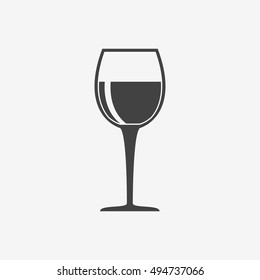 Glass of wine monochrome icon. Goblet vector illustration.