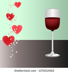 a glass of wine on the table