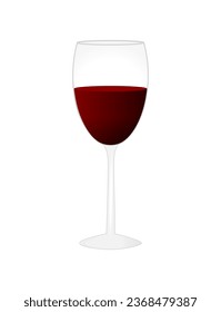 Glass of wine on a white background