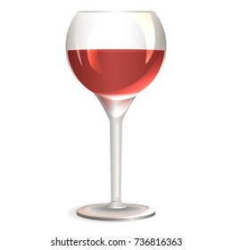 glass with wine on white background, vector illustration