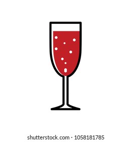 glass of wine - party icon vector