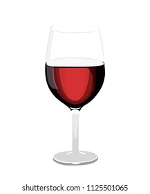 glass of wine realistic vector illustration isolated no background