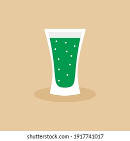 A glass of wine. Shot drink. An alcoholic beverage served in a shot glass and typically consumed quickly. Enjoy drink tequila with one shot. Restaurant alcoholic icon. Flat vector illustration