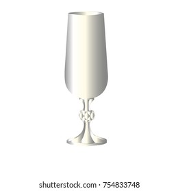 A glass for wine from smoky glass. Vector.