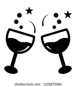 Glass of wine in a solid icon