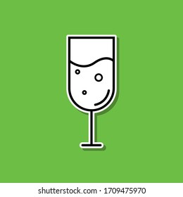 Icono de pegatina de vino. Línea delgada simple, contorno vectorial de las bebidas alcohólicas iconos para ui y ux, sitio web o aplicación móvil