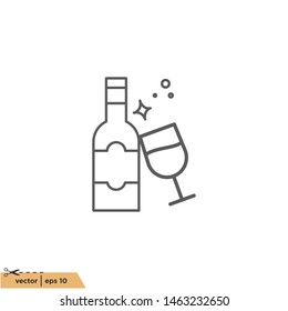 glass wine toast icon symbol logo template