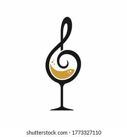 glass of wine and tone symbol vector