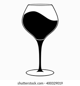 Glass of wine, vector icon