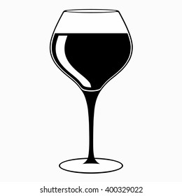 Glass of wine, vector icon