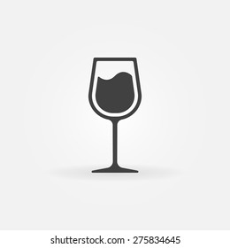 Glass of wine vector icon - black symbol or logo